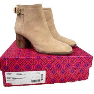 Tory Burch Boots Ankle Tan NWT Sofia Fall Leather Suede Winter Heel Sz 7